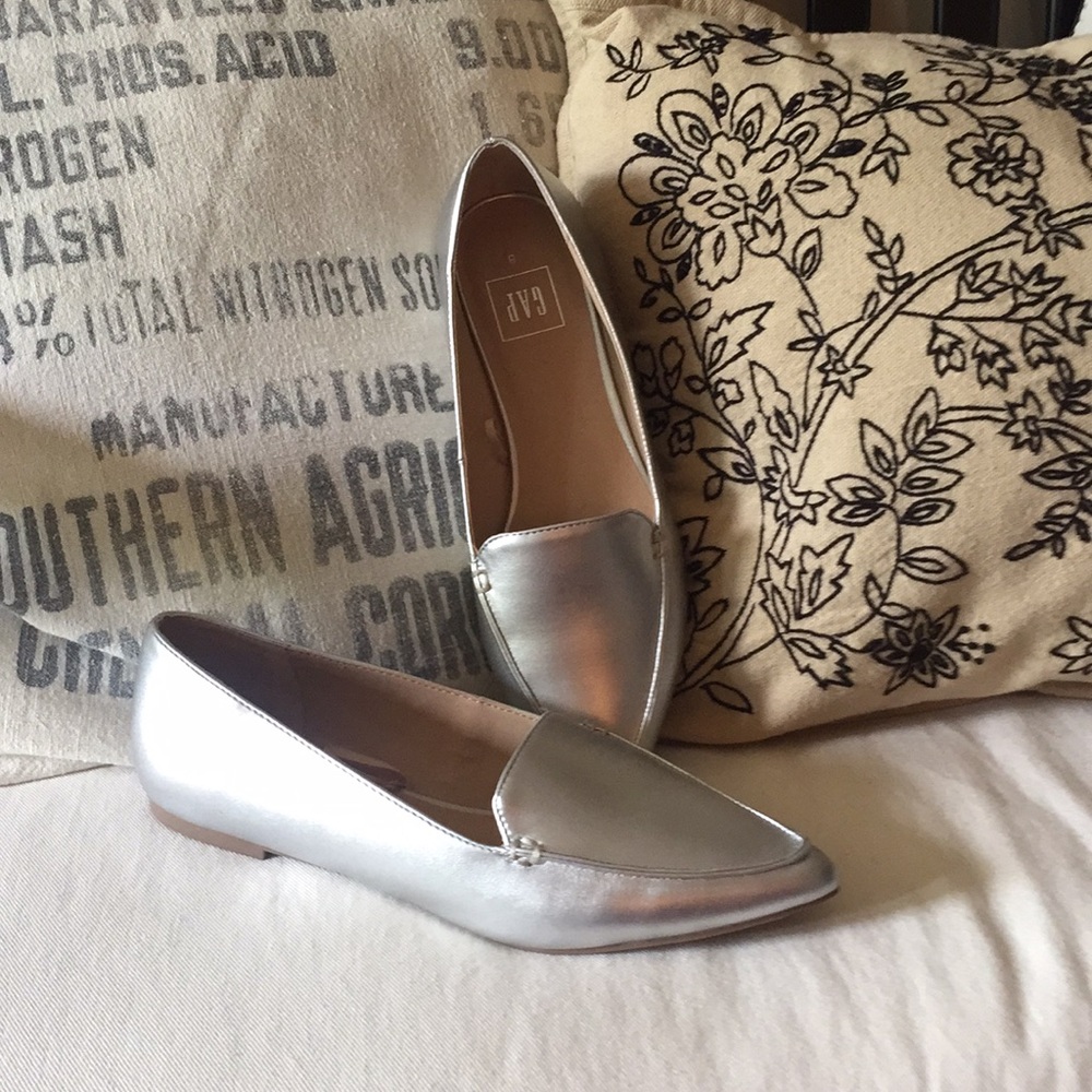 Gap loafers. Cool silver metallic.